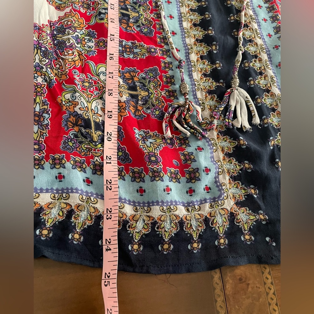 Bila Red and Blue Bohemian Blouse - Picture 6 of 8